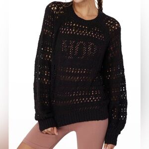 SPIRITUAL GANGSTER Amore Crochet Crewneck Sweater size Small